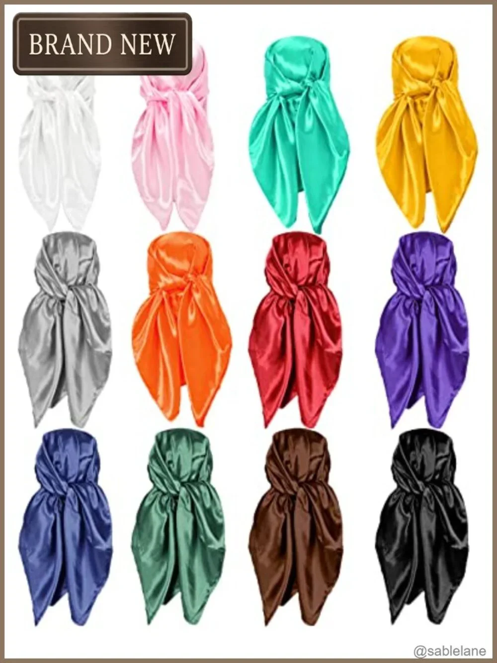 Satin Head Scarf Large Square Scarf Silk Feeling Hair Wrapping Scarf for Women
